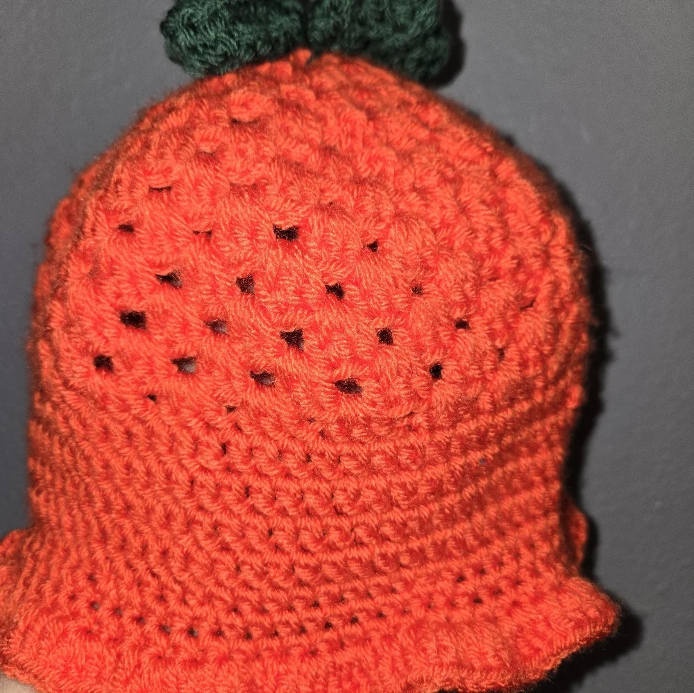 🍊Orange Fruit Crochet Bucket Hat For Toddler Girl Ages 3-5